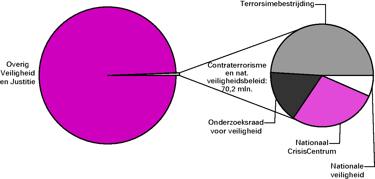 Realisatie begrotingsuitgaven Veiligheid en Justitie € 11 438,5 miljoen Art. 21 Contraterrorisme- en nationaal veiligheidsbeleid 0,6%