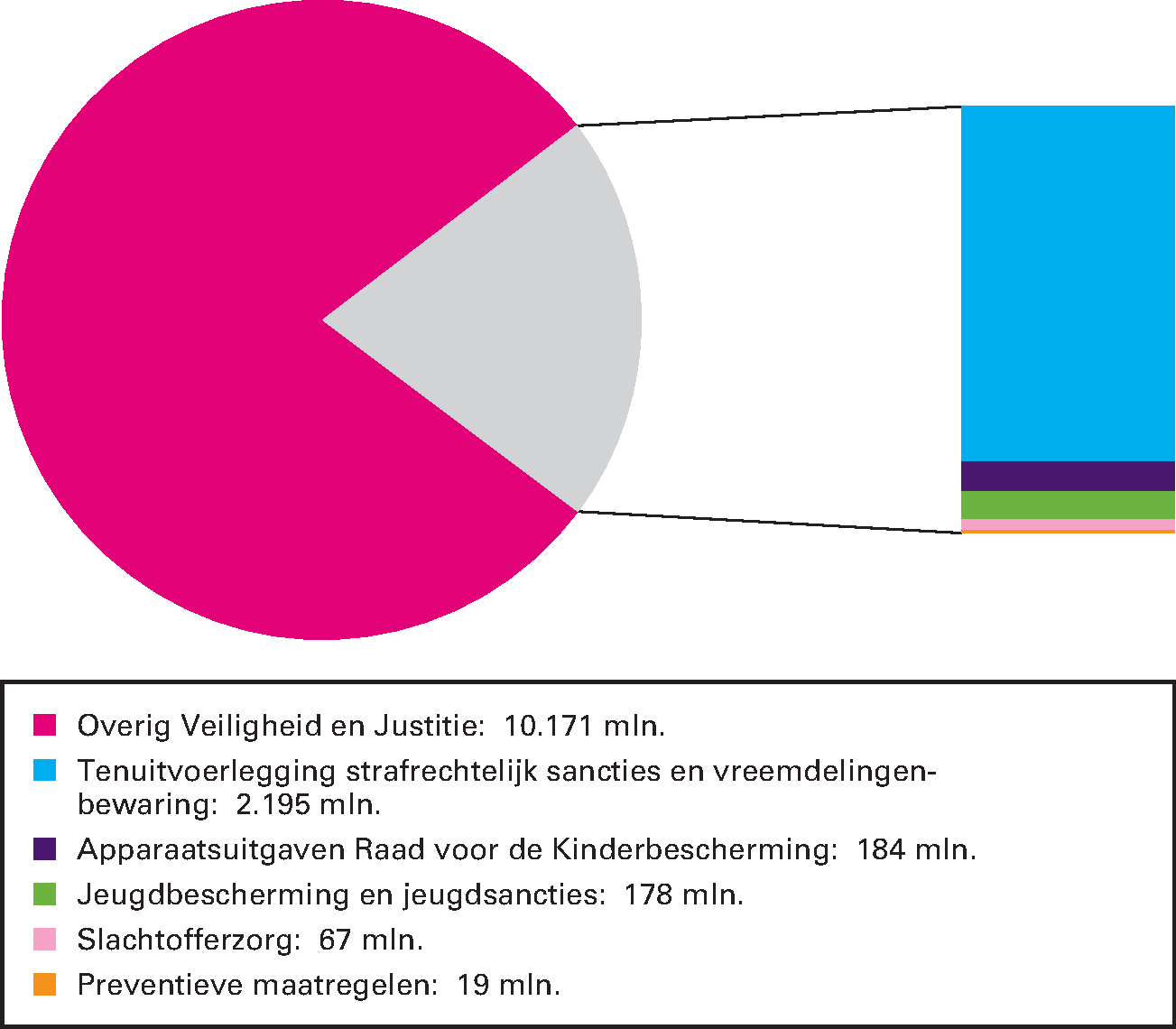 Artikel 34 Straffen en Beschermen: 20,6% van de begrotingsuitgaven 